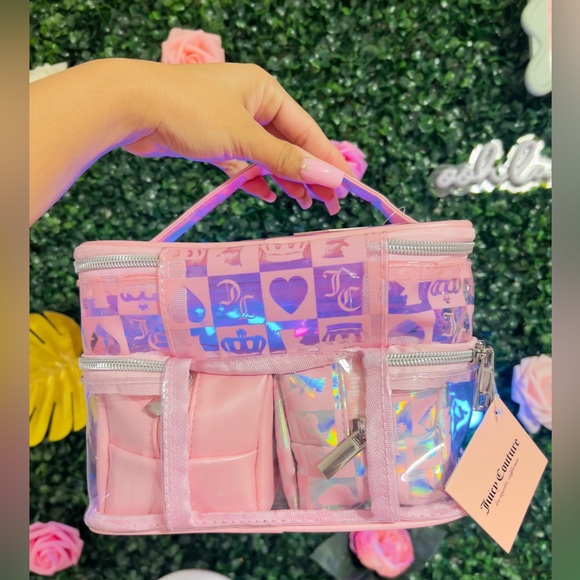 Juicy Couture Pink Bling 3 Piece Travel Bag Set - Picture 3 of 5
